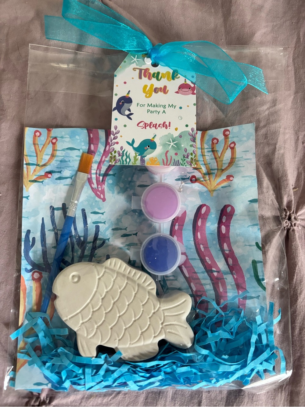 Kids Paint-Your-Own Fish Favor Kit - Blue & Purple